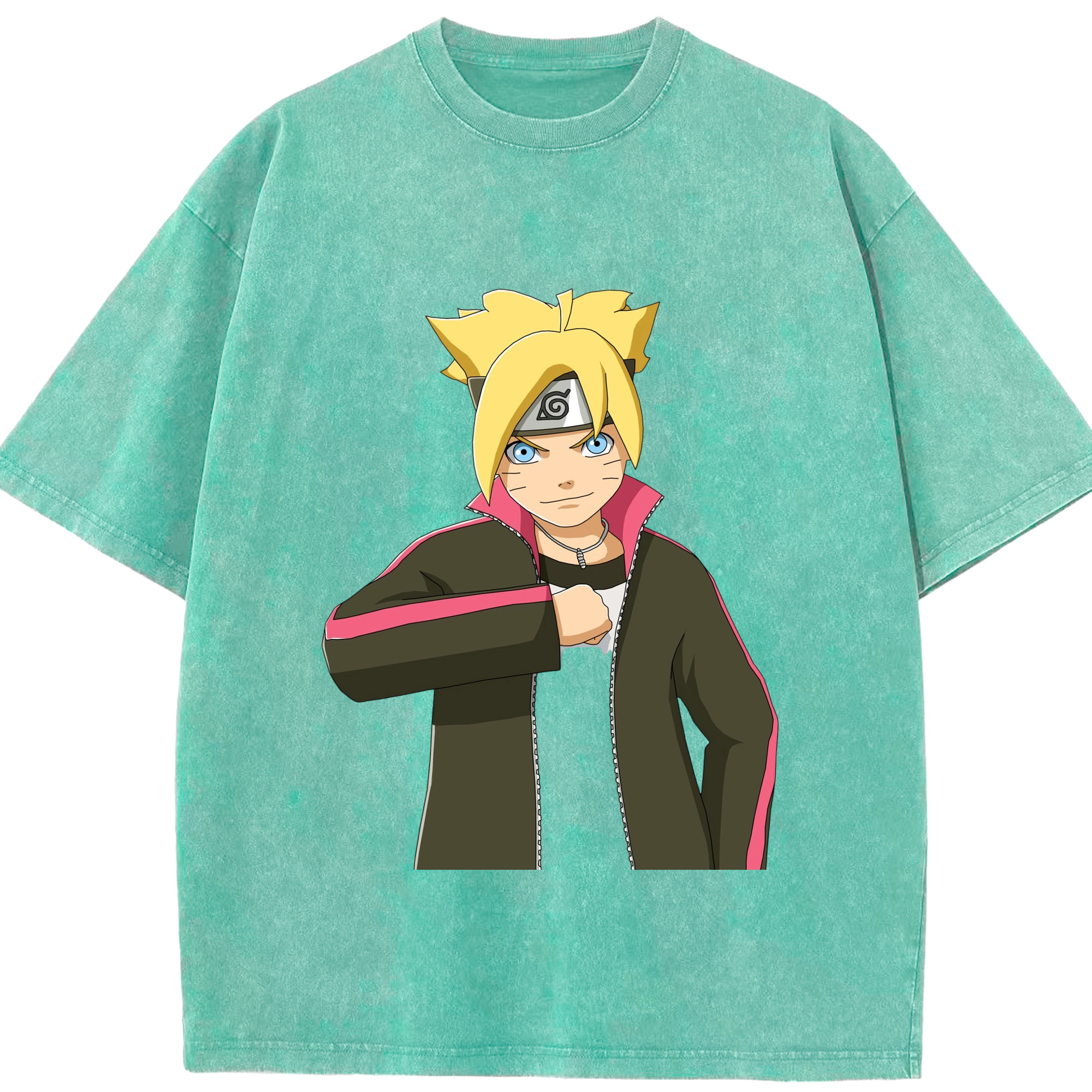 （画像用） NARUTO -ナルト- うずまき ボルト Uzumaki Boruto 綿100% ヴィンテージ風 半袖Tシャツ（フロントプリント）